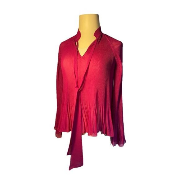 Tops - BEAUTIFUL DEREK LAM 10 CROSBY FUCHSIA PLEATED BLOUSE (NWT)